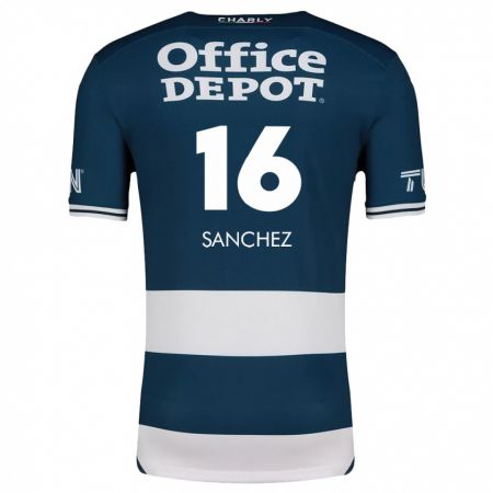 Kandiny Enfant Maillot Vanessa Sánchez #16 Bleu Blanc Tenues Domicile 2024/25 T-Shirt