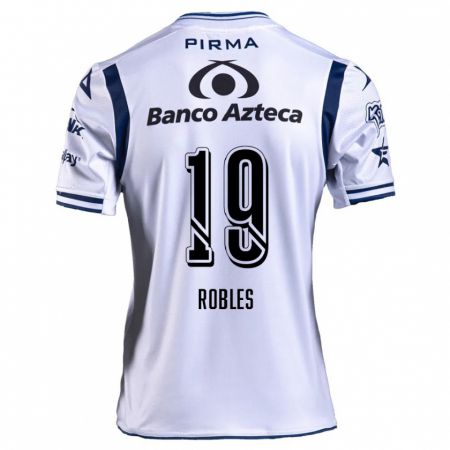 Kandiny Enfant Maillot Ángel Robles #19 Blanc Bleu Marine Tenues Domicile 2024/25 T-Shirt