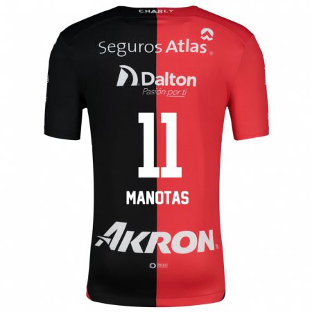 Kandiny Enfant Maillot Mauro Manotas #11 Rouge Noir Tenues Domicile 2024/25 T-Shirt