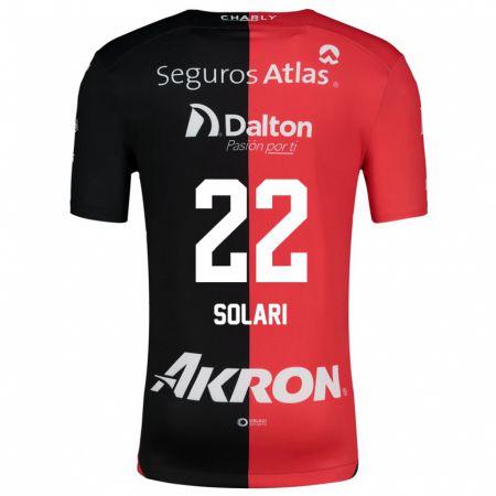 Kandiny Enfant Maillot Augusto Solari #22 Rouge Noir Tenues Domicile 2024/25 T-Shirt