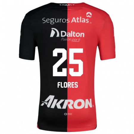 Kandiny Enfant Maillot Leonardo Flores #25 Rouge Noir Tenues Domicile 2024/25 T-Shirt