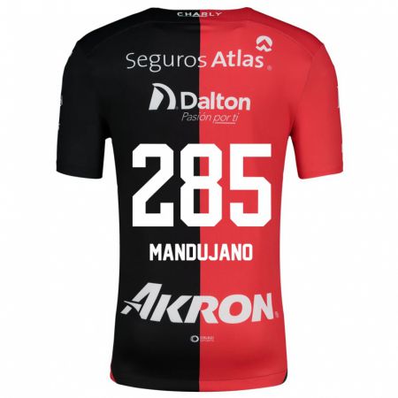 Kandiny Enfant Maillot Sebastián Mandujano #285 Rouge Noir Tenues Domicile 2024/25 T-Shirt