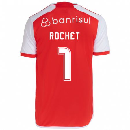 Kandiny Enfant Maillot Sergio Rochet #1 Rouge Blanc Tenues Domicile 2024/25 T-Shirt