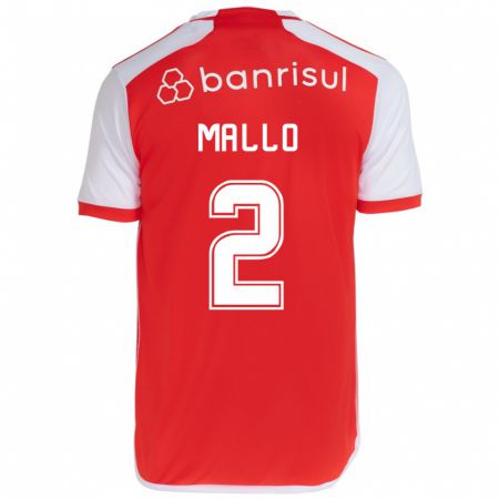 Kandiny Enfant Maillot Hugo Mallo #2 Rouge Blanc Tenues Domicile 2024/25 T-Shirt