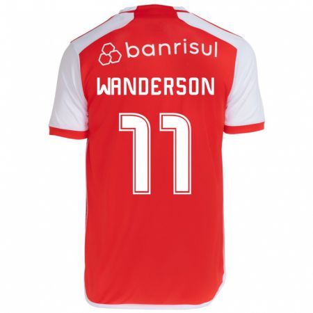 Kandiny Enfant Maillot Wanderson #11 Rouge Blanc Tenues Domicile 2024/25 T-Shirt