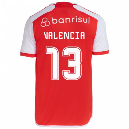 Kandiny Enfant Maillot Enner Valencia #13 Rouge Blanc Tenues Domicile 2024/25 T-Shirt