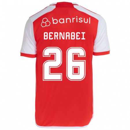 Kandiny Enfant Maillot Alexandro Bernabéi #26 Rouge Blanc Tenues Domicile 2024/25 T-Shirt