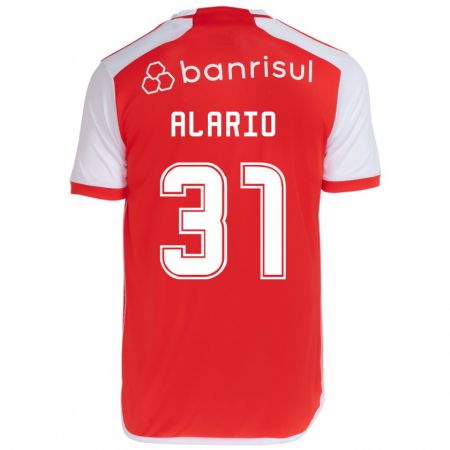 Kandiny Enfant Maillot Lucas Alario #31 Rouge Blanc Tenues Domicile 2024/25 T-Shirt