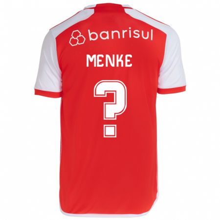 Kandiny Enfant Maillot Henrique Menke #0 Rouge Blanc Tenues Domicile 2024/25 T-Shirt