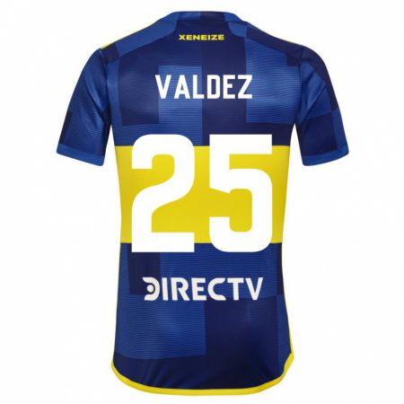 Kandiny Enfant Maillot Bruno Valdez #25 Bleu Jaune Tenues Domicile 2024/25 T-Shirt