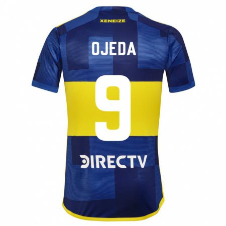 Kandiny Enfant Maillot Andrea Ojeda #9 Bleu Jaune Tenues Domicile 2024/25 T-Shirt