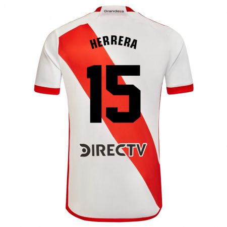 Kandiny Enfant Maillot Andrés Herrera #15 Blanc Rouge Tenues Domicile 2024/25 T-Shirt