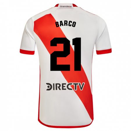 Kandiny Enfant Maillot Esequiel Barco #21 Blanc Rouge Tenues Domicile 2024/25 T-Shirt