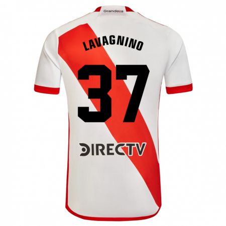 Kandiny Enfant Maillot Lucas Lavagnino #37 Blanc Rouge Tenues Domicile 2024/25 T-Shirt