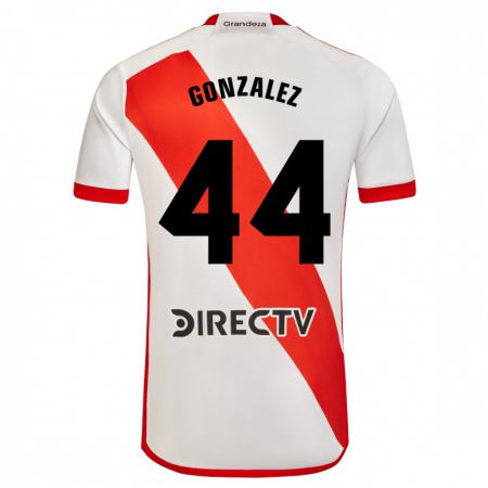 Kandiny Enfant Maillot Alexis González #44 Blanc Rouge Tenues Domicile 2024/25 T-Shirt