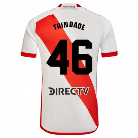 Kandiny Enfant Maillot Gonzalo Trindade #46 Blanc Rouge Tenues Domicile 2024/25 T-Shirt