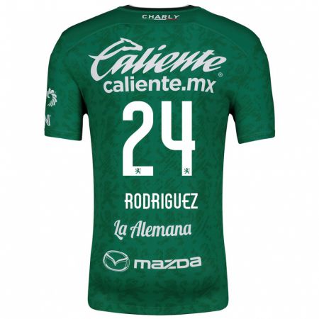 Kandiny Enfant Maillot Osvaldo Rodríguez #24 Vert Blanc Tenues Domicile 2024/25 T-Shirt