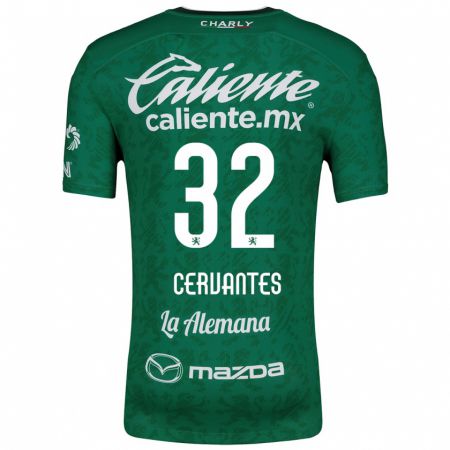 Kandiny Enfant Maillot Luis Cervantes #32 Vert Blanc Tenues Domicile 2024/25 T-Shirt