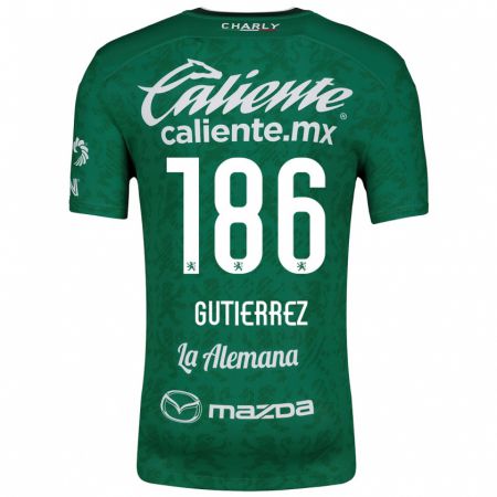 Kandiny Enfant Maillot Alan Gutiérrez #186 Vert Blanc Tenues Domicile 2024/25 T-Shirt