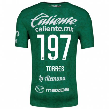 Kandiny Enfant Maillot Erick Torres #197 Vert Blanc Tenues Domicile 2024/25 T-Shirt