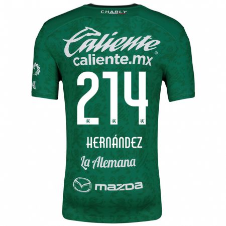 Kandiny Enfant Maillot Iván Hernández #214 Vert Blanc Tenues Domicile 2024/25 T-Shirt