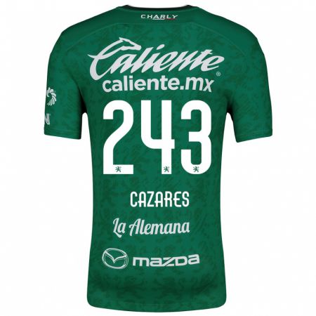 Kandiny Enfant Maillot Juan Cázares #243 Vert Blanc Tenues Domicile 2024/25 T-Shirt