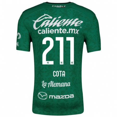 Kandiny Enfant Maillot Luis Cota #211 Vert Blanc Tenues Domicile 2024/25 T-Shirt