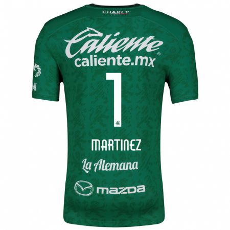 Kandiny Enfant Maillot Angeles Martínez #1 Vert Blanc Tenues Domicile 2024/25 T-Shirt