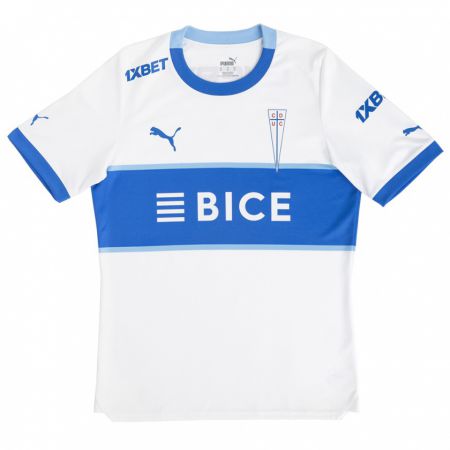 Kandiny Enfant Maillot Bastián Gómez #0 Blanc Bleu Tenues Domicile 2024/25 T-Shirt