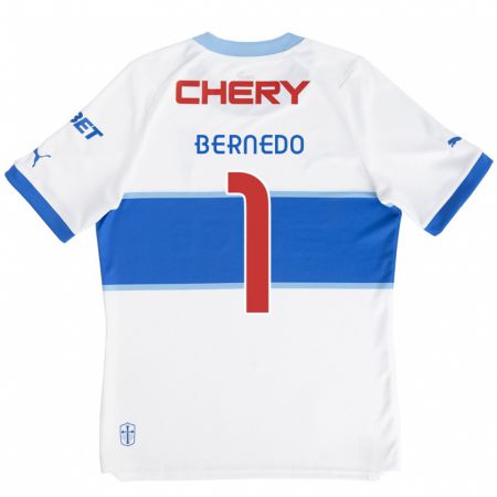 Kandiny Enfant Maillot Vicente Bernedo #1 Blanc Bleu Tenues Domicile 2024/25 T-Shirt