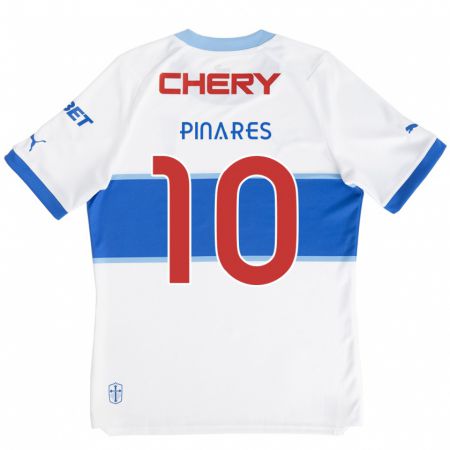 Kandiny Enfant Maillot César Pinares #10 Blanc Bleu Tenues Domicile 2024/25 T-Shirt