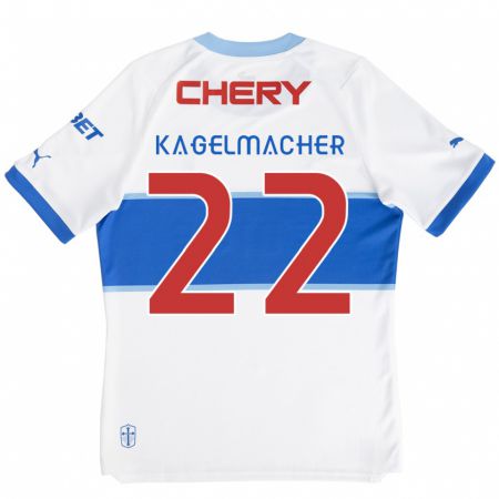 Kandiny Enfant Maillot Gary Kagelmacher #22 Blanc Bleu Tenues Domicile 2024/25 T-Shirt