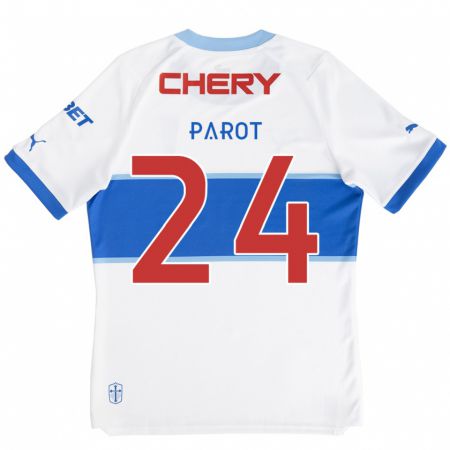 Kandiny Enfant Maillot Alfonso Parot #24 Blanc Bleu Tenues Domicile 2024/25 T-Shirt