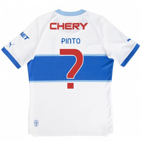 Kandiny Enfant Maillot Pablo Pinto #0 Blanc Bleu Tenues Domicile 2024/25 T-Shirt