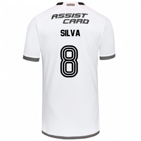 Kandiny Enfant Maillot Bastián Silva #8 Blanc Noir Tenues Domicile 2024/25 T-Shirt