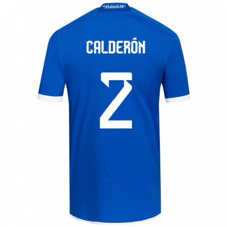 Kandiny Enfant Maillot Franco Calderón #2 Bleu Blanc Tenues Domicile 2024/25 T-Shirt