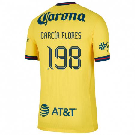 Kandiny Enfant Maillot Francisco García Flores #198 Jaune Bleu Tenues Domicile 2024/25 T-Shirt