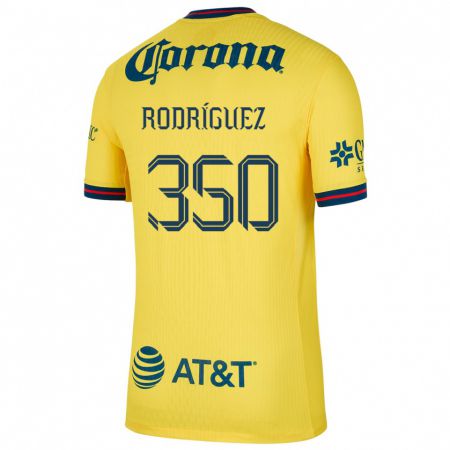 Kandiny Enfant Maillot Ángel Rodríguez #350 Jaune Bleu Tenues Domicile 2024/25 T-Shirt