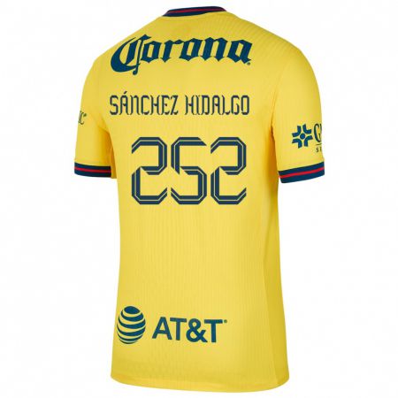 Kandiny Enfant Maillot Horacio Sánchez Hidalgo #252 Jaune Bleu Tenues Domicile 2024/25 T-Shirt