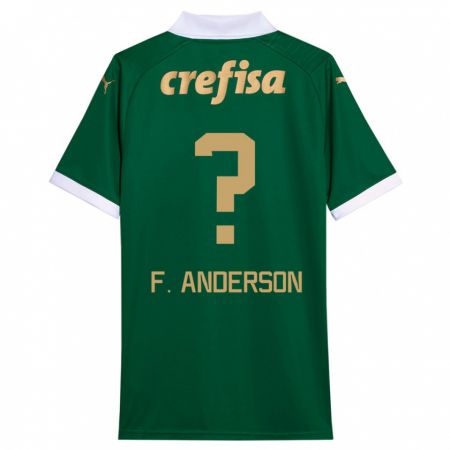 Kandiny Enfant Maillot Felipe Anderson #0 Vert Blanc Tenues Domicile 2024/25 T-Shirt