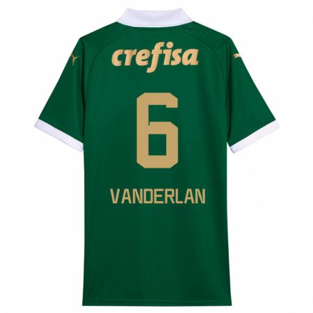 Kandiny Enfant Maillot Vanderlan #6 Vert Blanc Tenues Domicile 2024/25 T-Shirt