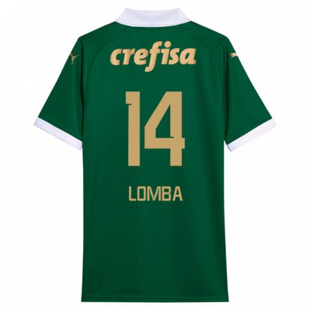 Kandiny Enfant Maillot Marcelo Lomba #14 Vert Blanc Tenues Domicile 2024/25 T-Shirt