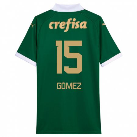 Kandiny Enfant Maillot Gustavo Gómez #15 Vert Blanc Tenues Domicile 2024/25 T-Shirt