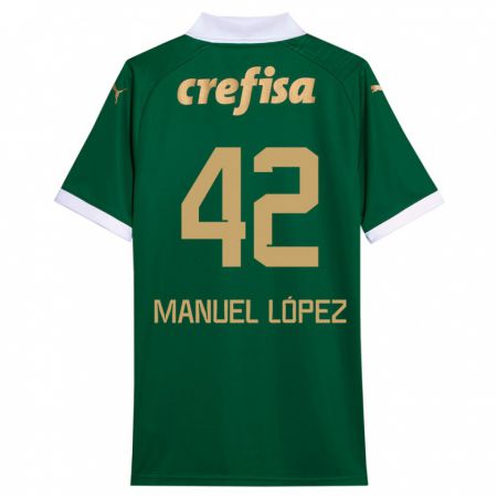 Kandiny Enfant Maillot José Manuel López #42 Vert Blanc Tenues Domicile 2024/25 T-Shirt