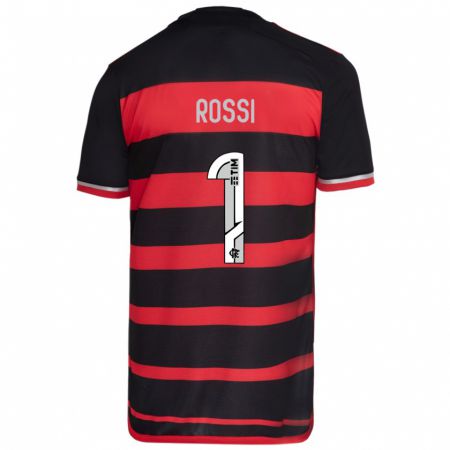 Kandiny Enfant Maillot Agustín Rossi #1 Rouge Noir Tenues Domicile 2024/25 T-Shirt