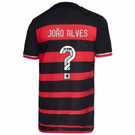 Kandiny Enfant Maillot João Alves #0 Rouge Noir Tenues Domicile 2024/25 T-Shirt