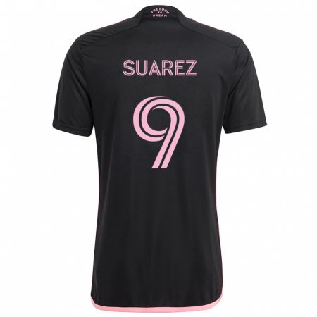 Kandiny Enfant Maillot Luis Suárez #9 Noir Tenues Extérieur 2024/25 T-Shirt