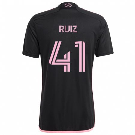 Kandiny Enfant Maillot David Ruíz #41 Noir Tenues Extérieur 2024/25 T-Shirt