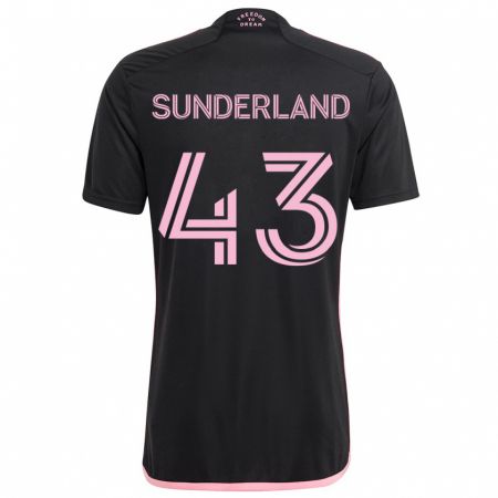 Kandiny Enfant Maillot Lawson Sunderland #43 Noir Tenues Extérieur 2024/25 T-Shirt