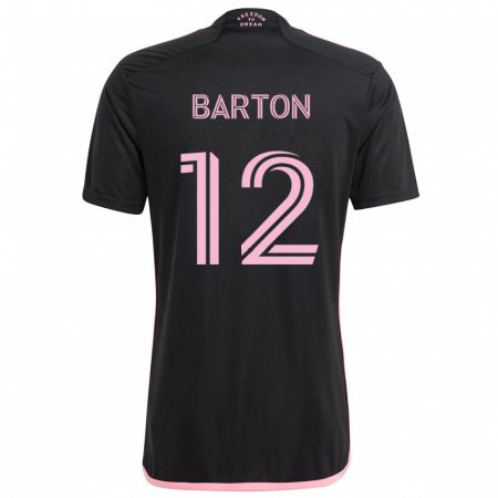 Kandiny Enfant Maillot Tye Barton #12 Noir Tenues Extérieur 2024/25 T-Shirt